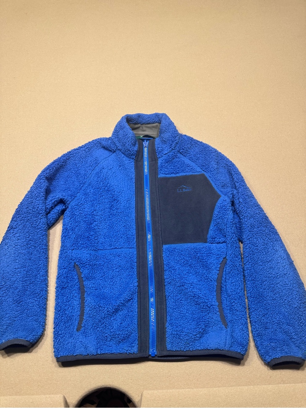 L.L.Bean Kids' Sherpa Fleece Jacket in cobalt blue